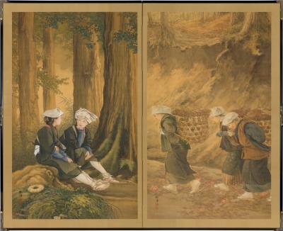 Kurata Shoto Women Working in the Forest ca 1910