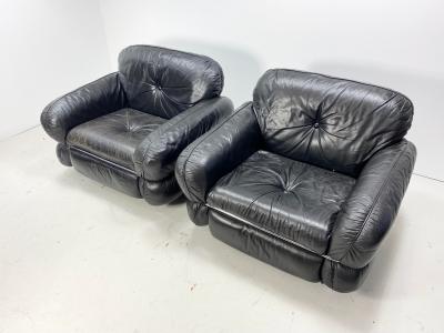 Kurt Hvitsj Pair of 1970 s Leather Lounge Chairs by Kurt Hvitsj 