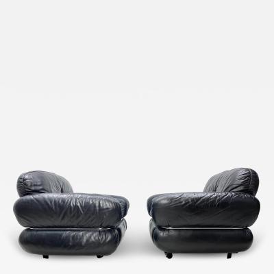 Kurt Hvitsj Pair of 1970 s Leather Lounge Chairs by Kurt Hvitsj 