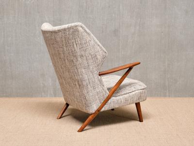 Kurt Olsen Kurt Olsen Model 221 Armchair in litis Tweed Fabric Slagelse M belfabrik 1955