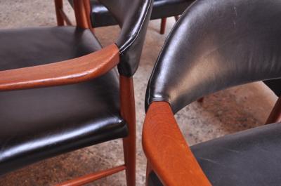 Kurt Olsen Set of Four Teak and Leather Armchairs by Kurt Olsen for Slagelse M belv rk