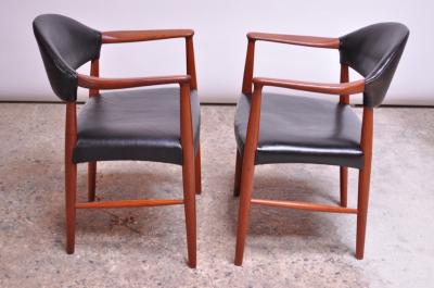 Kurt Olsen Set of Four Teak and Leather Armchairs by Kurt Olsen for Slagelse M belv rk