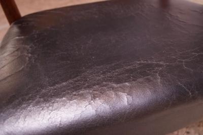 Kurt Olsen Set of Four Teak and Leather Armchairs by Kurt Olsen for Slagelse M belv rk