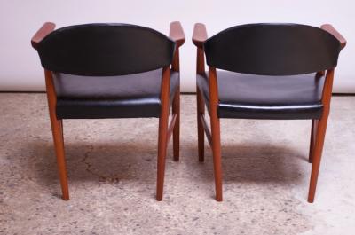 Kurt Olsen Set of Four Teak and Leather Armchairs by Kurt Olsen for Slagelse M belv rk
