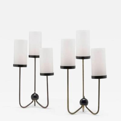Kurt Versen Mid Century Modern Brass Table Lamps USA 1960s