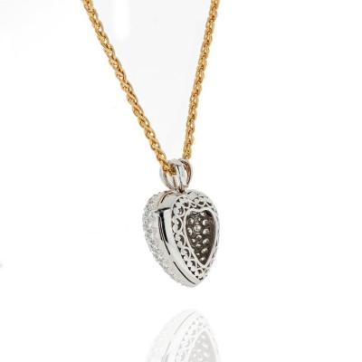 Kurt Wayne KURT WAYNE PLATINUM 18K YELLOW GOLD 5 50 CARAT PAVE DIAMOND HEART PENDANT
