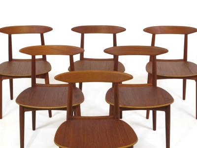 Kurt stervig Kurt Ostervig Danish Teak Dining Chairs with Wooden Seats