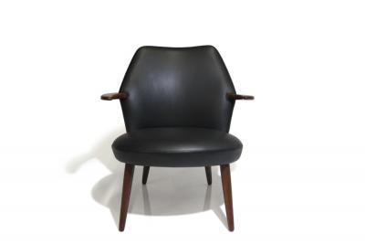 Kurt stervig Kurt Ostervig Kurt Ostervig Danish Lounge Chair in Black Leather