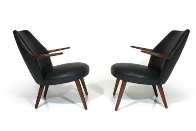 Kurt stervig Kurt Ostervig Kurt Ostervig Danish Lounge Chair in Black Leather