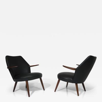 Kurt stervig Kurt Ostervig Kurt Ostervig Danish Lounge Chair in Black Leather
