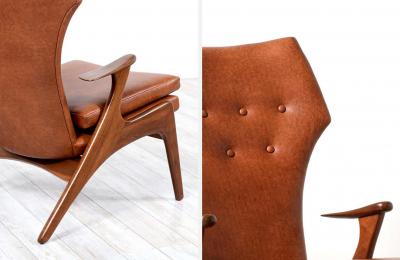 Kurt stervig Kurt Ostervig Kurt stervig Cognac Leather Wing Chairs for Rolschau Mobler