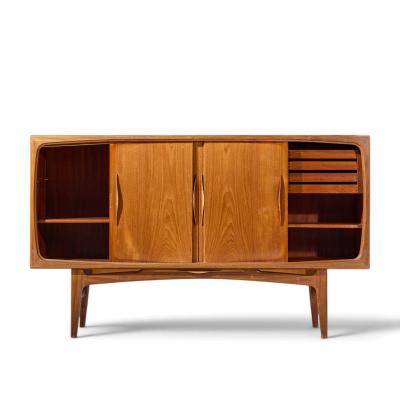 Kurt stervig Kurt Ostervig Kurt stervig Style Mid Century Danish Sculptural Teak High Credenza