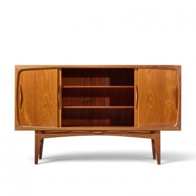 Kurt stervig Kurt Ostervig Kurt stervig Style Mid Century Danish Sculptural Teak High Credenza