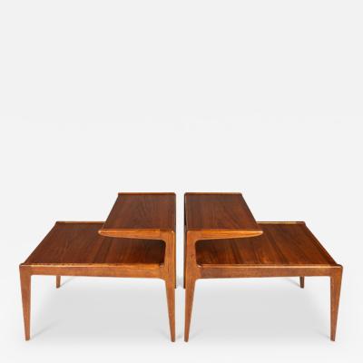 Kurt stervig Kurt Ostervig Set of Two 2 Danish Modern Two Tier Side Tables in Teak by Kurt stervig