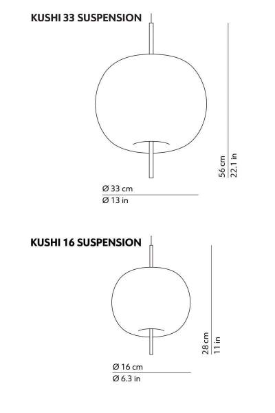 Kushi Opaline Glass and Metal Suspension Lamp for KDLN