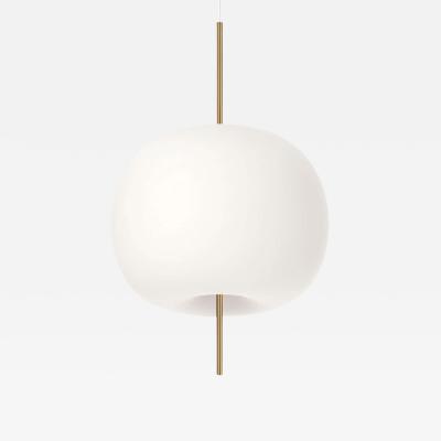 Kushi Opaline Glass and Metal Suspension Lamp for KDLN