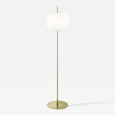 Kushi XL Opaline Glass and Brass Floor Lamp for KDLN