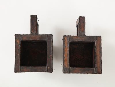 Kwangho Lee Pair of Red Green Enameled Copper Mugs by Kwengho Lee