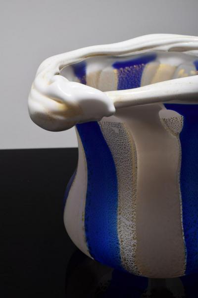 Kyohei Fujita Japanese Art Glass Sculptural Vessel by Kyohei Fujita