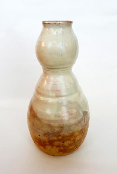 Kyusetsu Miwa X Hagi Ikebana Vase by Kyusetsu Miwa X Japanese Studio Pottery