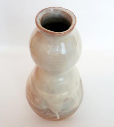 Kyusetsu Miwa X Hagi Ikebana Vase by Kyusetsu Miwa X Japanese Studio Pottery