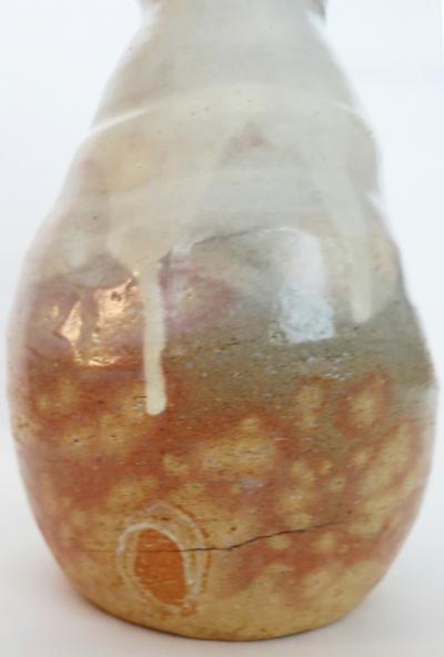 Kyusetsu Miwa X Hagi Ikebana Vase by Kyusetsu Miwa X Japanese Studio Pottery