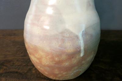 Kyusetsu Miwa X Hagi Ikebana Vase by Kyusetsu Miwa X Japanese Studio Pottery