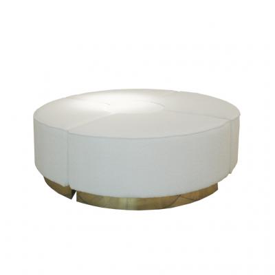 L A Studio Contemporary Koala White Wool Boucl Italian Ottoman Designed by L A Studio