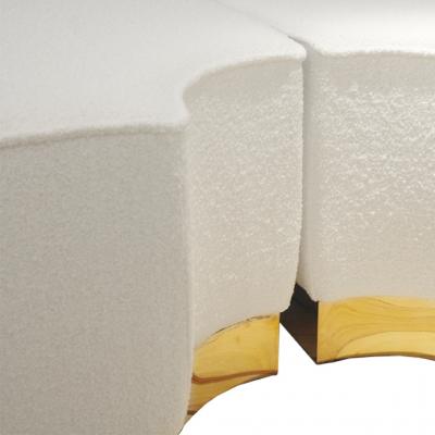 L A Studio Contemporary Koala White Wool Boucl Italian Ottoman Designed by L A Studio