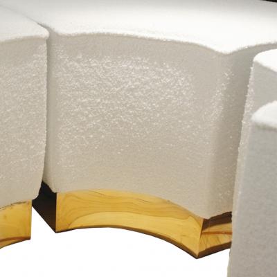 L A Studio Contemporary Koala White Wool Boucl Italian Ottoman Designed by L A Studio