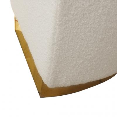 L A Studio Contemporary Koala White Wool Boucl Italian Ottoman Designed by L A Studio