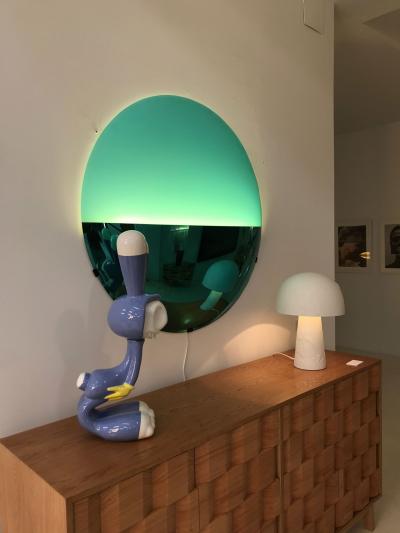 L A Studio Contemporary Modern Sculptural Lighted Blue Italian Mirror
