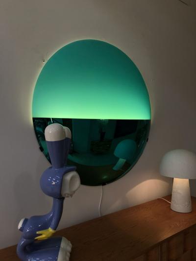 L A Studio Contemporary Modern Sculptural Lighted Blue Italian Mirror