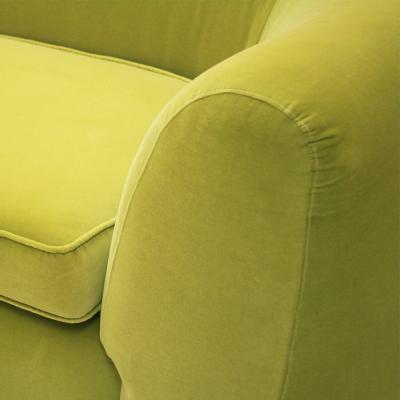 L A Studio L A Studio Contemporary Lime Cotton Velvet Curved Italian Sofa