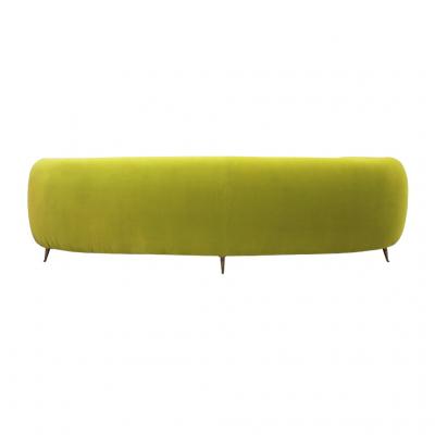 L A Studio L A Studio Contemporary Lime Cotton Velvet Curved Italian Sofa