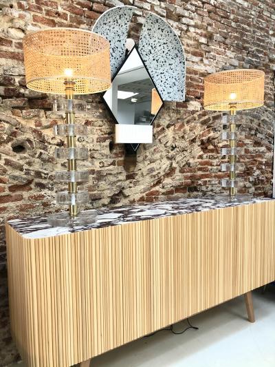 L A Studio L A Studio Contemporary Modern Linden and Lemongrass Wood Sideboard