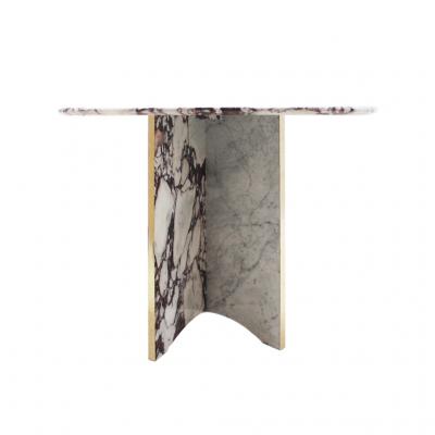 L A Studio L A Studio Contemporary Modern Marble and Brass Italian Dining Table