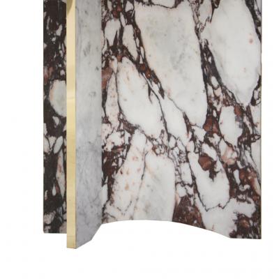 L A Studio L A Studio Contemporary Modern Marble and Brass Italian Dining Table