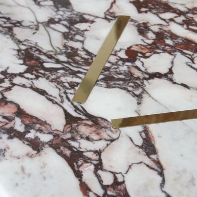 L A Studio L A Studio Contemporary Modern Marble and Brass Italian Dining Table