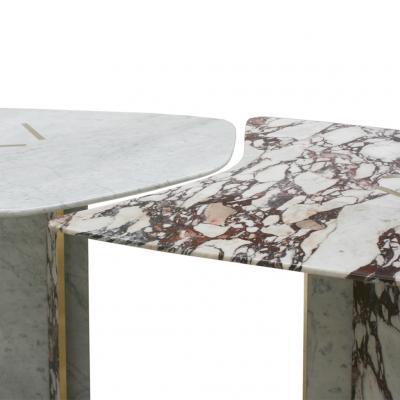 L A Studio L A Studio Contemporary Modern Marble and Brass Italian Dining Table