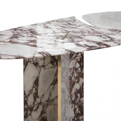 L A Studio L A Studio Contemporary Modern Marble and Brass Italian Dining Table
