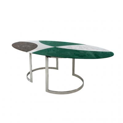 L A Studio L A Studio Contemporary Modern Marble and Steel Italian Dining Table