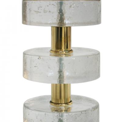 L A Studio Mid Century Modern Style Pair of Sculptural Murano Glass Italian Table Lamps