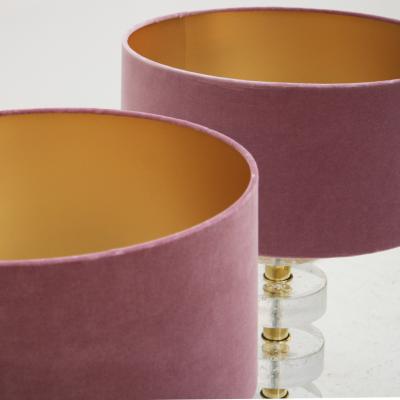 L A Studio Mid Century Modern Style Pair of Sculptural Murano Glass Italian Table Lamps