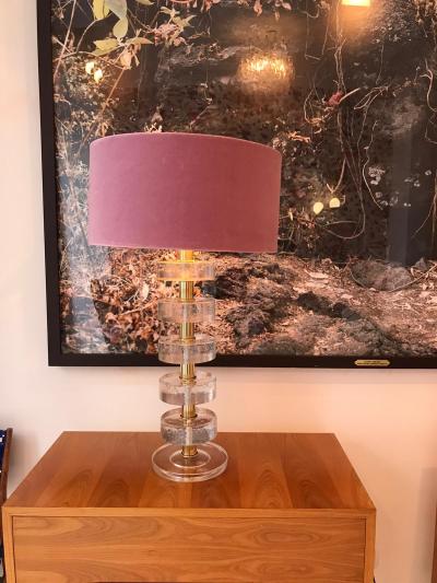 L A Studio Mid Century Modern Style Pair of Sculptural Murano Glass Italian Table Lamps