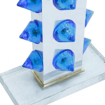 L A Studio Pair of Table Lamps With Colored Murano Glass