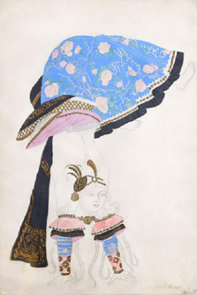 L on Bakst Costume Design The Acrobat possibly from Sheherazade or Le Dieu Bleu 