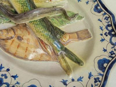 L on Brard Palissy Majolica French plate large high quality dish L on Brard 