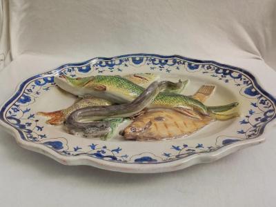 L on Brard Palissy Majolica French plate large high quality dish L on Brard 