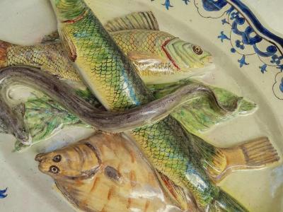 L on Brard Palissy Majolica French plate large high quality dish L on Brard 